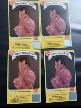 LOT of 4 1987 Circle K Coke THE HONKY TONK MAN WWF Wrestling Cards COCA-COLA